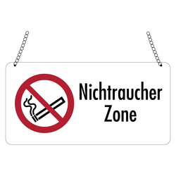 Verbotsschild Nichtraucher Zone zum Aufhängen Aluminium glatt 2 mm 400 x 200 mm Einzelschild