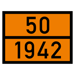 Warntafel 50 1942, orange, 400 x 300 mm in verschiedenen Materialien