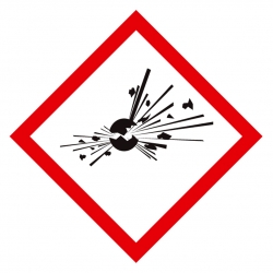 GHS-Symbol 01 Bombe - explosive Stoffe 100 mm x 100 mm 100er Rolle