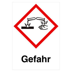 GHS-Symbol GHS05 &Auml;tzwirkung - Gefahr 18 x 26 mm 100er Rolle