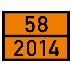 Warntafel 58 2014, orange, 400 x 300 mm in verschiedenen Materialien