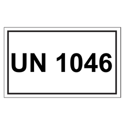 Gefahrzettel mit UN 1046, Folie, 100 x 60 mm, 500 Stück/Rolle