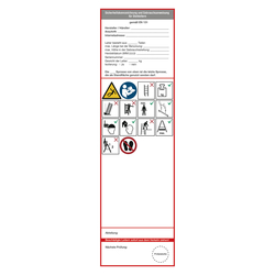 Grundplakette wei&szlig; "Sicherheitskennzeichnung und Gebrauchsanweisung f&uuml;r Stehleitern" nach DIN EN 131, Folie 65 x 225 mm