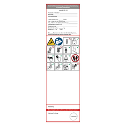 Grundplakette wei&szlig; "Sicherheitskennzeichnung und Gebrauchsanweisung f&uuml;r mobile Podestleitern" nach DIN EN 131 Folie 65 x 225 mm