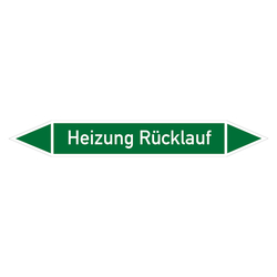 Rohrleitungskennzeichen Heizung Rücklauf
