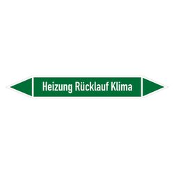 Rohrleitungskennzeichen Heizung Rücklauf Klima Folie selbstklebend 37 x 270 mm