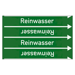 Rohrleitungskennzeichen Reinwasser für Rohrleitungen ab Ø 10 mm (3/8 Zoll), Folie selbstklebend 90 mm x 33 m auf Rolle