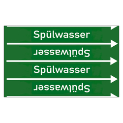 Rohrleitungskennzeichen Spülwasser für Rohrleitungen ab Ø 10 mm (3/8 Zoll), Folie selbstklebend 90 mm x 33 m auf Rolle