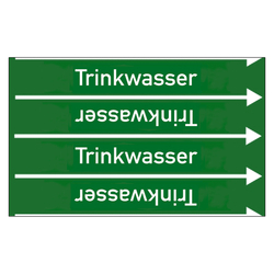 Rohrleitungskennzeichen Trinkwasser für Rohrleitungen ab Ø 10 mm (3/8 Zoll), Folie selbstklebend 90 mm x 33 m auf Rolle