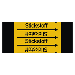 Rohrleitungskennzeichen Stickstoff für Rohrleitungen ab Ø 10 mm (3/8 Zoll), Folie selbstklebend 90 mm x 33 m auf Rolle