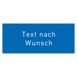 Bezeichnungsschilder zweizeilig graviert aus Kunststoff, Grund: Blau, Gravur: Weiß, Größe (B x L x T): 47 x 100 x 1,5 mm