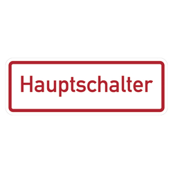 Hinweisschild "Hauptschalter" Folie selbstklebend 200 x 100 mm