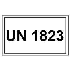 Gefahrzettel mit UN 1823, Folie, 100 x 60 mm, 500 St&uuml;ck/Rolle