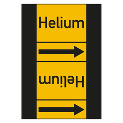 Rohrleitungskennzeichen Helium für Rohrleitungen ab Ø 50 mm (2 Zoll), Folie selbstklebend 105 mm x 33 m auf Rolle