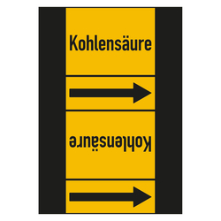 Rohrleitungskennzeichen Kohlensäure für Rohrleitungen ab Ø 50 mm (2 Zoll), Folie selbstklebend 105 mm x 33 m auf Rolle