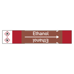 Rohrleitungskennzeichen Ethanol für Rohrleitungen ab Ø 10 mm (3/8 Zoll), Folie selbstklebend 105 mm x 33 m auf Rolle