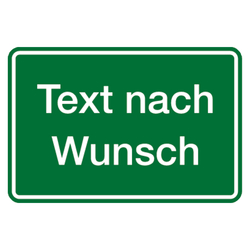 Hinweisschild "Text nach Wunsch" Grund grün, Schrift weiß, Magnetfolie 297 x 210 mm