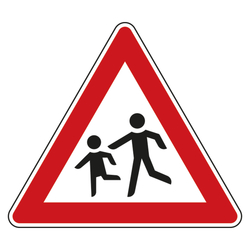 Verkehrsschild "Kinder" VZ 136, Aluminium 2 mm, reflektierend RA1, SL 900 mm