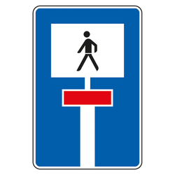 Verkehrsschild "Sackgasse - für Fußgänger frei" VZ 357-50, Aluminium 2 mm, reflektierend RA1, 420 x 630 mm