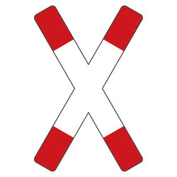 Verkehrsschild "Andreaskreuz" VZ 201, Aluminium 3 mm abgekantet, reflektierend RA1, 1350 x 180 mm