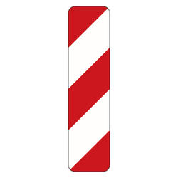 Verkehrsschild "Warnbake linksweisend" VZ 605-10, Aluminium 2 mm, reflektierend RA1, 1000 x 250 mm