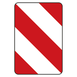 Verkehrsschild "Leitplatte rechtsweisend" VZ 626-20, Aluminium 2 mm, reflektierend RA1, 750 x 500 mm