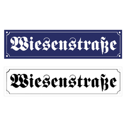 Straßenbenennungsschild nach Wunsch, Emaille