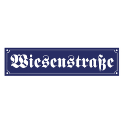 Straßenbenennungsschild nach Wunsch, Emaille