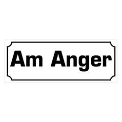 Straßenbenennungsschild bis 7 Buchstaben nach Wunsch weiß/schwarz, Aluminium 2 mm, 400 x 150 mm