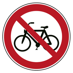 Verbotszeichen Fahrrad verboten Folie &Oslash; 50 mm 6 St&uuml;ck/Bogen