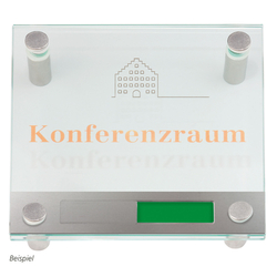 Türschild "Galerie" Design-Glasschild Frei/Besetzt aus ESG-Glas 150 x 150 mm