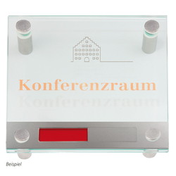 Türschild "Galerie" Design-Glasschild Frei/Besetzt aus ESG-Glas 150 x 150 mm