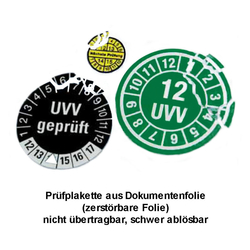 Jahresprüfplaketten rot Ø 10 mm Jahr 2025  aus Dokumentenfolie 10 Stück/Bogen