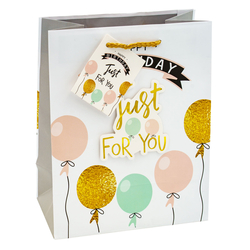 TSI 12er Pack Geschenktüte mittel ca. 18 x 10 x 23 cm Geburtstag Geschenktaschen aus Papier Geschenkbeutel Geschenkverpackung