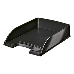 Leitz 5226 Briefkorb Plus WOW - A4, Polystyrol, schwarz metallic