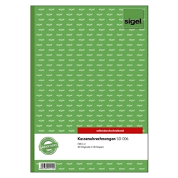 SIGEL Kassenabrechnungen - A4, 1. und 2. Blatt bedruckt, SD, MP, 2 x 40 Blatt