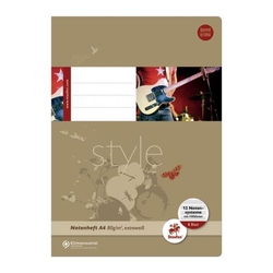 Staufen® style Notenheft - A4, 8 Blatt, 80 g/qm, 12 Notensysteme + Hilfslinien