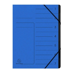 EXACOMPTA Ordnungsmappe - 7 Fächer, A4, Karton, blau