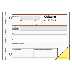 SIGEL Quittung für Kleinunternehmer ohne MwSt.-Ausweis - A6, MP, SD, 2 x 30 Blatt