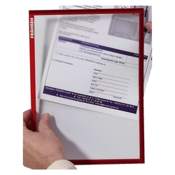 Franken X-tra!Line® Dokumentenhülle Frame It - A4, Hartfolie, matt, rot, 5 Stück