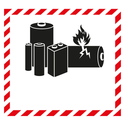 Aufkleber Lithium Batterie zum Selbstbeschriften, in verschiedenen Größen und Materialien