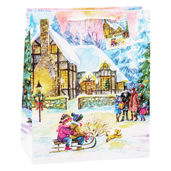 TSI 12er Pack Geschenktüte Kinder Weihnachten groß ca. 26 x 13,5 x 32 cm