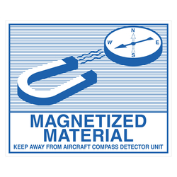Gefahrzettel, Verpackungskennzeichen Magnetized Material (Magnetisches Material), Folie, 110 x 90 mm, 100 Stück/Rolle