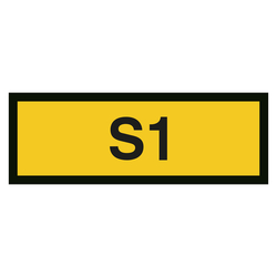 Warnschild Laboreinstufung Sicherheitsstufe "S1", Folie, 100 x 50 mm, Einzeletikett