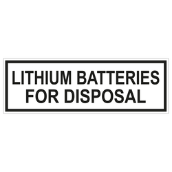 Verpackungskennzeichen LITHIUM BATTERIES FOR DISPOSAL, Folie, 150 x 50 mm, Einzeletikett
