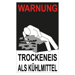 Gefahrzettel Kühlmittel Deutsch, Warnung (rot), mit verschiedenen Aufdrucken der Stoffangabe, Folie, 150 x 250 mm
