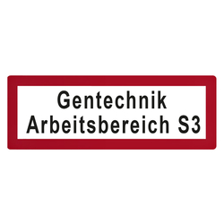Feuerwehrzeichen Gentechnik Arbeitsbereich S3 DIN 4066