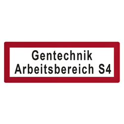 Feuerwehrzeichen Gentechnik Arbeitsbereich S4 DIN 4066