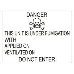 Gefahrzettel, Warnkennzeichen für Begasung, (Englisch), Folie, 400 x 300 mm, Einzeletikett