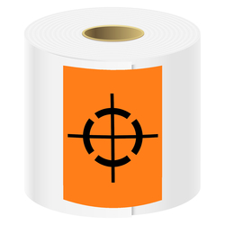 Verpackungskennzeichen Schwerpunkt, Orange, in verschiedenen Größen